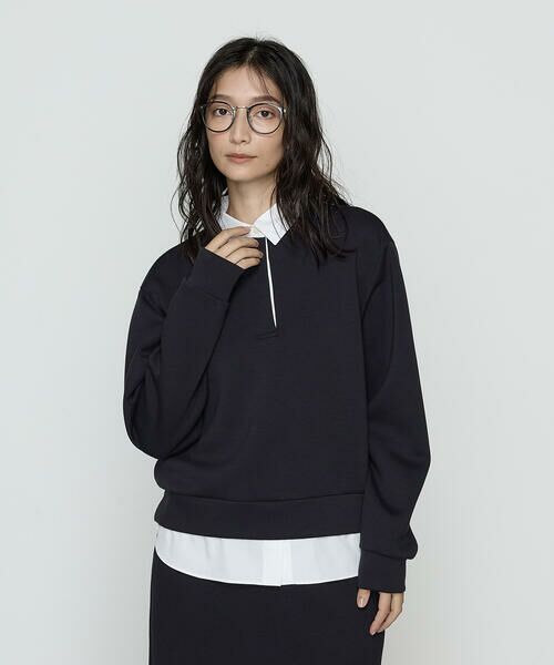 COMME CA PLATINUM / コムサ・プラチナ カットソー | 〔 +サイズ 〕レーヨンミックスダンボール プルオーバー | 詳細10