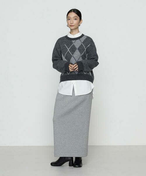 COMME CA PLATINUM / コムサ・プラチナ ロング・マキシ丈スカート | 〔 +サイズ 〕レーヨンミックスダンボール ナロースカート | 詳細7