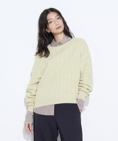 COMME CA PLATINUM / コムサ・プラチナ ニット・セーター | 〔 +サイズ 〕ケーブル編 ニットプルオーバー