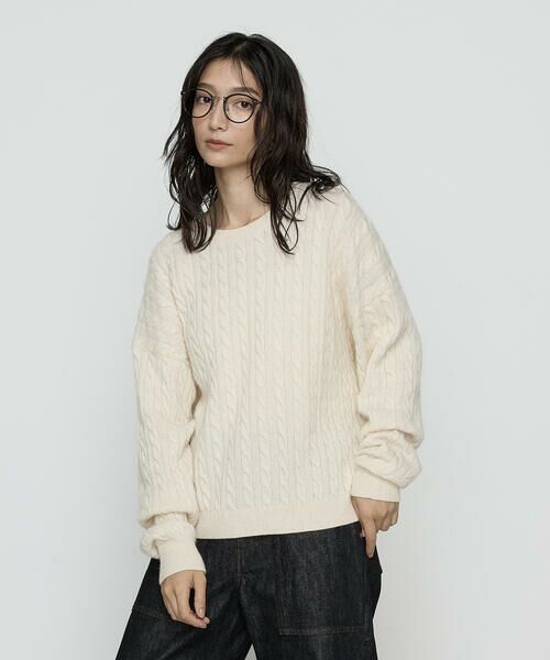 COMME CA PLATINUM / コムサ・プラチナ ニット・セーター | 〔 +サイズ 〕ケーブル編 ニットプルオーバー | 詳細12