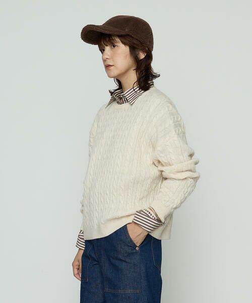 COMME CA PLATINUM / コムサ・プラチナ ニット・セーター | 〔 +サイズ 〕ケーブル編 ニットプルオーバー | 詳細14