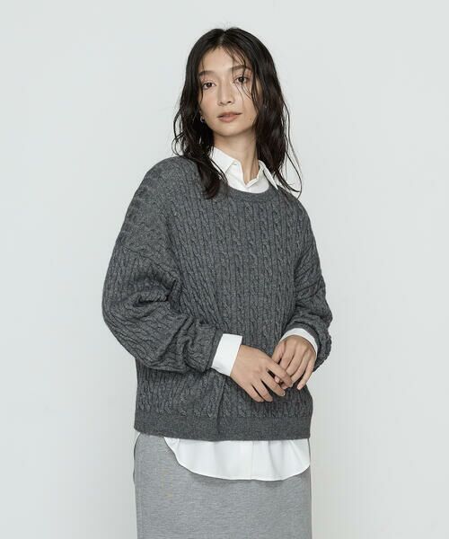 COMME CA PLATINUM / コムサ・プラチナ ニット・セーター | 〔 +サイズ 〕ケーブル編 ニットプルオーバー | 詳細21