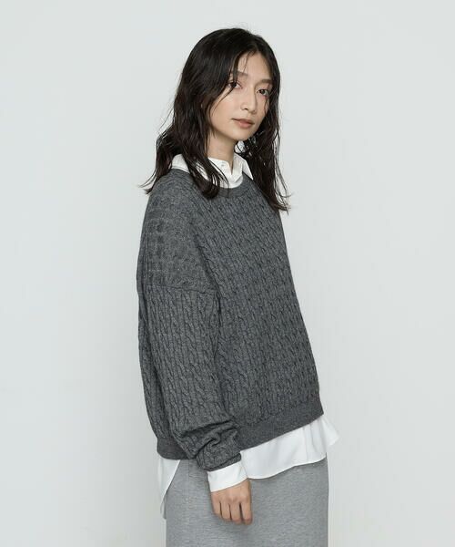 COMME CA PLATINUM / コムサ・プラチナ ニット・セーター | 〔 +サイズ 〕ケーブル編 ニットプルオーバー | 詳細22