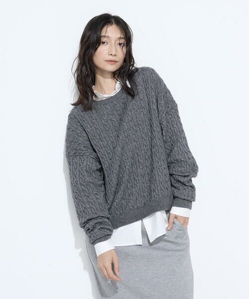 COMME CA PLATINUM / コムサ・プラチナ ニット・セーター | 〔 +サイズ 〕ケーブル編 ニットプルオーバー | 詳細18