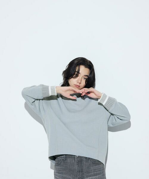 COMME CA PLATINUM / コムサ・プラチナ カットソー | 袖口キラキラニット リブプルオーバー | 詳細5