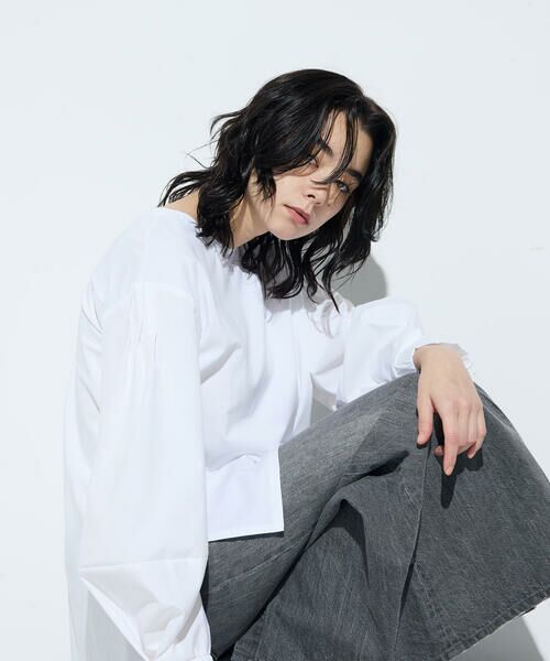 COMME CA PLATINUM / コムサ・プラチナ カットソー | 80ポンチ 袖パフカットソー | 詳細1