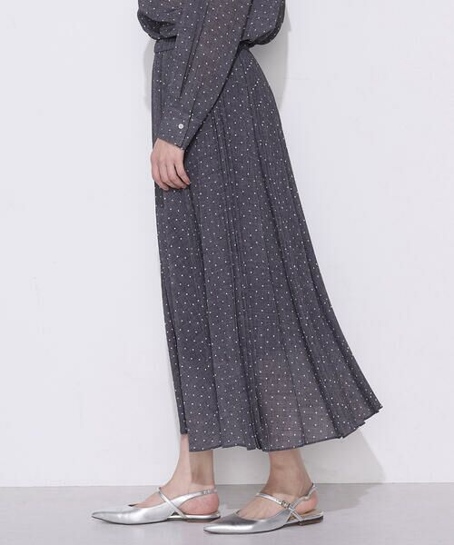 COMME CA PLATINUM / コムサ・プラチナ ロング・マキシ丈スカート | ドットプリント プリーツスカート | 詳細5