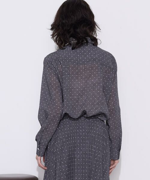COMME CA PLATINUM / コムサ・プラチナ シャツ・ブラウス | ドットプリント ボウタイシャツ | 詳細3
