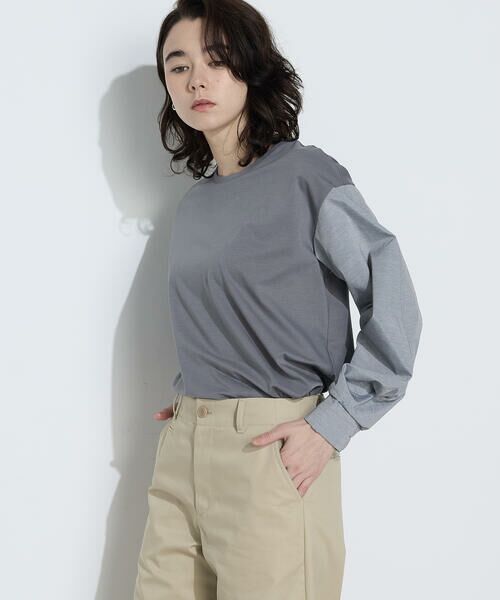 COMME CA PLATINUM / コムサ・プラチナ カットソー | TCポンチ 異素材プルオーバー | 詳細13
