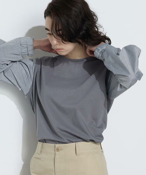 COMME CA PLATINUM / コムサ・プラチナ カットソー | TCポンチ 異素材プルオーバー | 詳細18