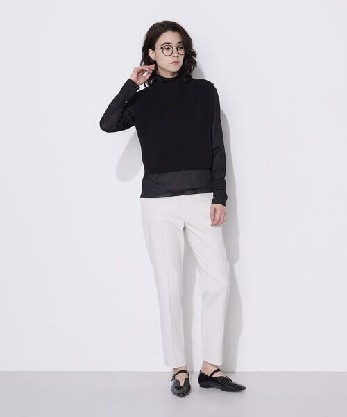 COMME CA PLATINUM / コムサ・プラチナ カットソー | ソフトチュール×ウーリー分繊トリコット広巾 プルオーバー | 詳細4