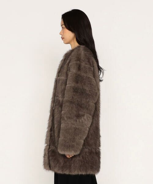 COMME CA PLATINUM / コムサ・プラチナ その他アウター | フェイクファー ノーカラーミドルレングスコート | 詳細7