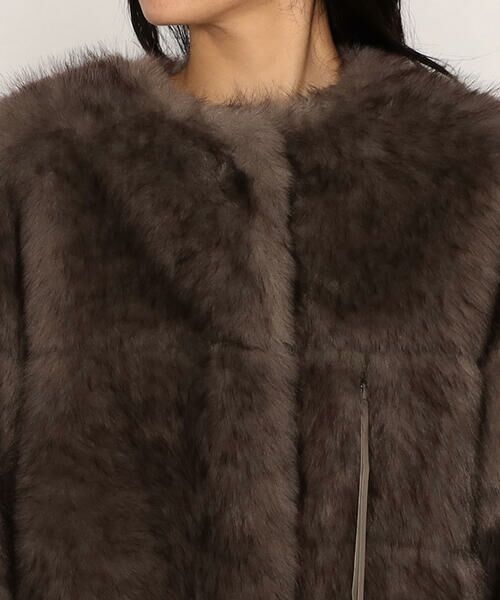 COMME CA PLATINUM / コムサ・プラチナ その他アウター | フェイクファー ノーカラーミドルレングスコート | 詳細9