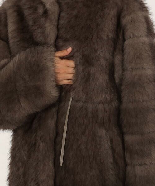 COMME CA PLATINUM / コムサ・プラチナ その他アウター | フェイクファー ノーカラーミドルレングスコート | 詳細10