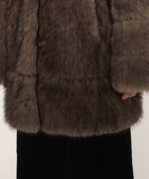 COMME CA PLATINUM / コムサ・プラチナ その他アウター | フェイクファー ノーカラーミドルレングスコート | 詳細13