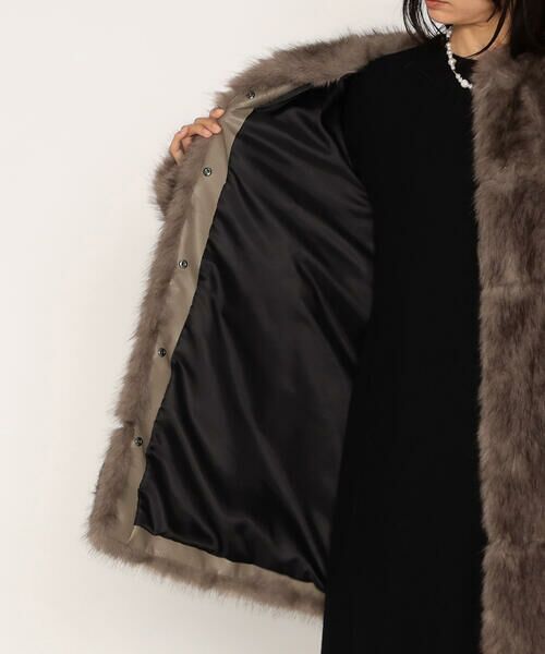 COMME CA PLATINUM / コムサ・プラチナ その他アウター | フェイクファー ノーカラーミドルレングスコート | 詳細14