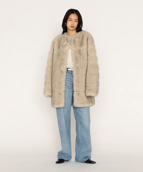 COMME CA PLATINUM / コムサ・プラチナ その他アウター | フェイクファー ノーカラーミドルレングスコート | 詳細16