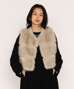 COMME CA PLATINUM / コムサ・プラチナ ベスト | フェイクファー ショートジレ