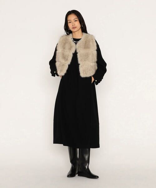 COMME CA PLATINUM / コムサ・プラチナ ベスト | フェイクファー ショートジレ | 詳細8