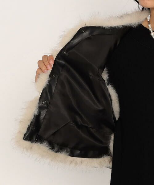 COMME CA PLATINUM / コムサ・プラチナ ベスト | フェイクファー ショートジレ | 詳細18