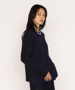 COMME CA PLATINUM / コムサ・プラチナ ニット・セーター | アラン×ラクーンシルクコンビ プルオーバー