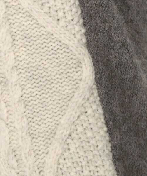 COMME CA PLATINUM / コムサ・プラチナ ニット・セーター | アラン×ラクーンシルクコンビ プルオーバー | 詳細7