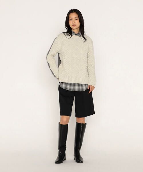 COMME CA PLATINUM / コムサ・プラチナ ニット・セーター | アラン×ラクーンシルクコンビ プルオーバー | 詳細3