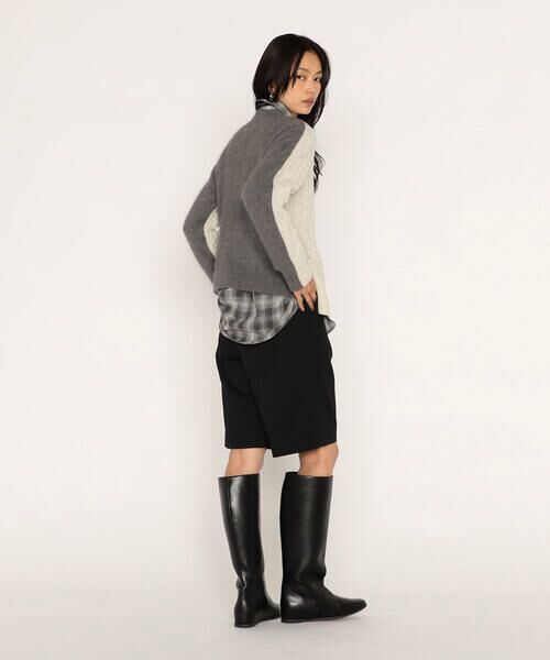 COMME CA PLATINUM / コムサ・プラチナ ニット・セーター | アラン×ラクーンシルクコンビ プルオーバー | 詳細5
