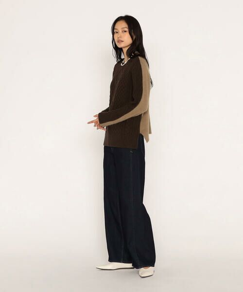 COMME CA PLATINUM / コムサ・プラチナ ニット・セーター | アラン×ラクーンシルクコンビ プルオーバー | 詳細15