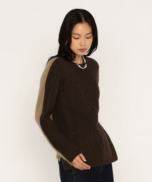 COMME CA PLATINUM / コムサ・プラチナ ニット・セーター | アラン×ラクーンシルクコンビ プルオーバー | 詳細16