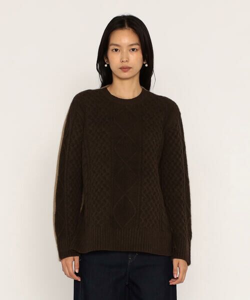 COMME CA PLATINUM / コムサ・プラチナ ニット・セーター | アラン×ラクーンシルクコンビ プルオーバー | 詳細18