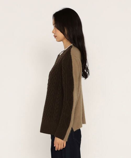 COMME CA PLATINUM / コムサ・プラチナ ニット・セーター | アラン×ラクーンシルクコンビ プルオーバー | 詳細19