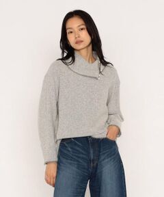 COMME CA PLATINUM / コムサ・プラチナ カットソー | ウールブークレアムンゼン ロールカラープルオーバー