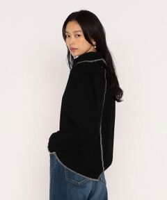 COMME CA PLATINUM / コムサ・プラチナ カットソー | ウールブークレアムンゼン ロールカラープルオーバー