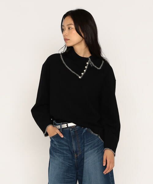 COMME CA PLATINUM / コムサ・プラチナ カットソー | ウールブークレアムンゼン ロールカラープルオーバー | 詳細15