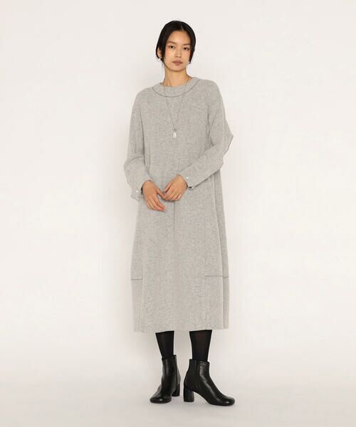 COMME CA PLATINUM / コムサ・プラチナ ロング・マキシ丈ワンピース | ウールブークレアムンゼン ドレス | 詳細1