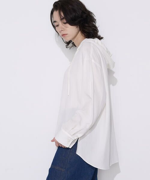 COMME CA PLATINUM / コムサ・プラチナ シャツ・ブラウス | レーヨンツイル フーディーブラウス | 詳細4