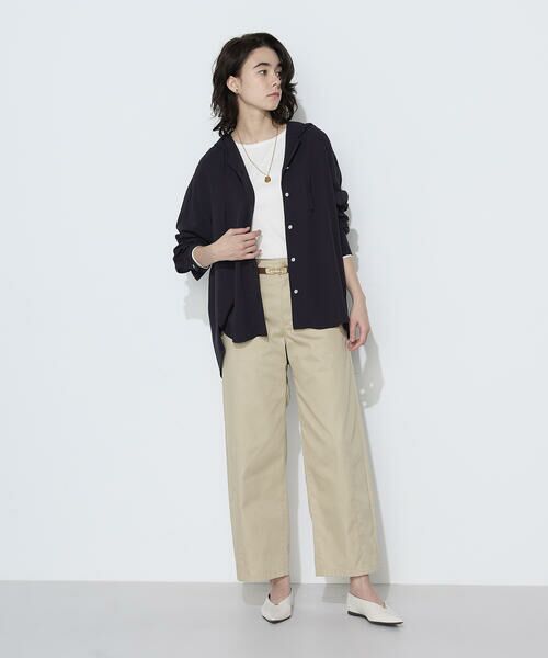 COMME CA PLATINUM / コムサ・プラチナ シャツ・ブラウス | レーヨンツイル フーディーブラウス | 詳細9