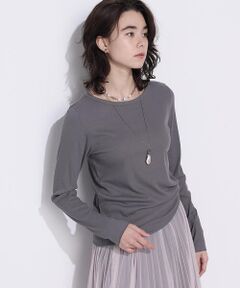 COMME CA PLATINUM / コムサ・プラチナ カットソー | 綿キュプラベアテレコ プルオーバー