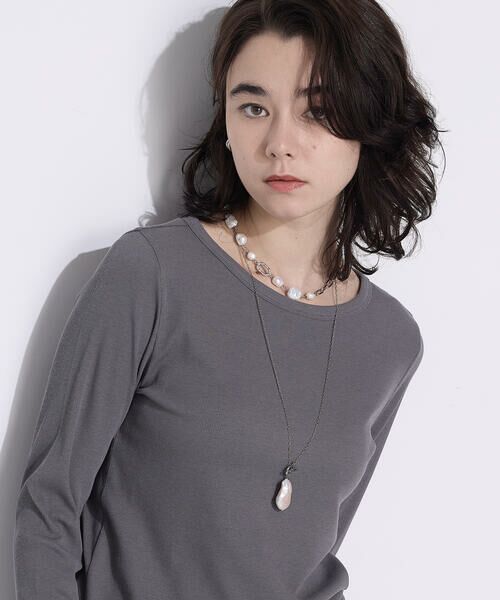 COMME CA PLATINUM / コムサ・プラチナ カットソー | 綿キュプラベアテレコ プルオーバー | 詳細14