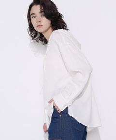 COMME CA PLATINUM / コムサ・プラチナ シャツ・ブラウス | 〔 +サイズ 〕レーヨンツイル フーディーブラウス