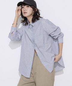 COMME CA PLATINUM / コムサ・プラチナ シャツ・ブラウス | オーガニックワッシャーストライプ シャツ