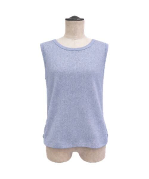 COMME CA PLATINUM / コムサ・プラチナ タンクトップ | スパークナイロンテレコ 2WAYタンクトップ（23:サックス）