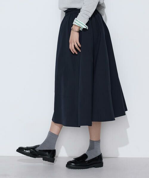 COMME CA PLATINUM / コムサ・プラチナ ロング・マキシ丈スカート | タイプライター フレアースカート（09:ネイビー）