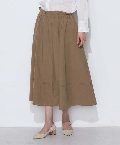 COMME CA PLATINUM / コムサ・プラチナ ロング・マキシ丈スカート | タイプライター フレアースカート（16:キャメル）