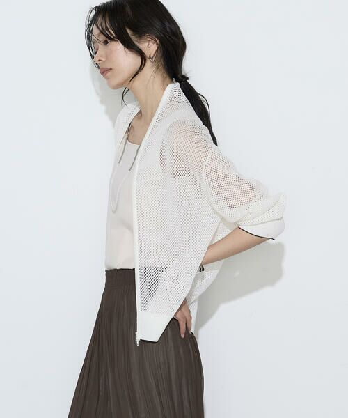 COMME CA PLATINUM / コムサ・プラチナ カーディガン・ボレロ | リネンメッシュ ジップアップカーディガン | 詳細4