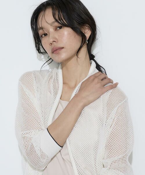 COMME CA PLATINUM / コムサ・プラチナ カーディガン・ボレロ | リネンメッシュ ジップアップカーディガン | 詳細7