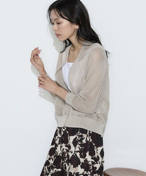 COMME CA PLATINUM / コムサ・プラチナ カーディガン・ボレロ | リネンメッシュ ジップアップカーディガン | 詳細25