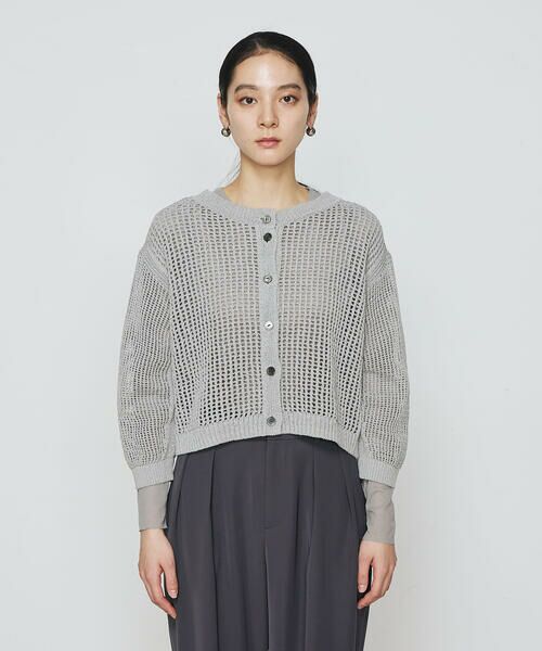COMME CA PLATINUM / コムサ・プラチナ カーディガン・ボレロ | 和紙×peフリーゼヤーン スクエアメッシュ2WAYカーディガン | 詳細13