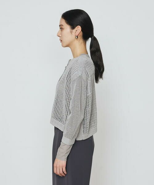 COMME CA PLATINUM / コムサ・プラチナ カーディガン・ボレロ | 和紙×peフリーゼヤーン スクエアメッシュ2WAYカーディガン | 詳細14